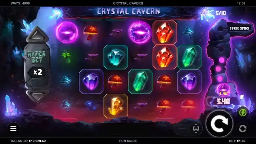 Crystal Cavern slot screenshot 2