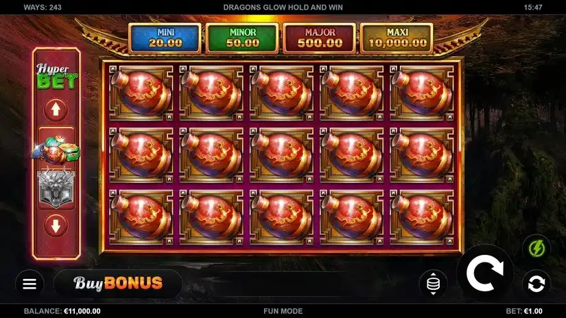 Dragons Glow Hold and Win slot screenshot