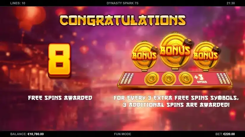 Dynasty Spark 7s slot screenshot 2