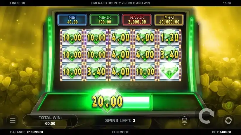 Emerald Bounty 7s Hold and Win slot screenshot 5