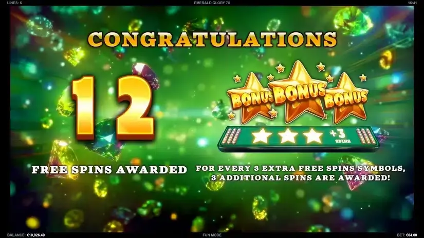 Emerald Glory 7s slot screenshot 3