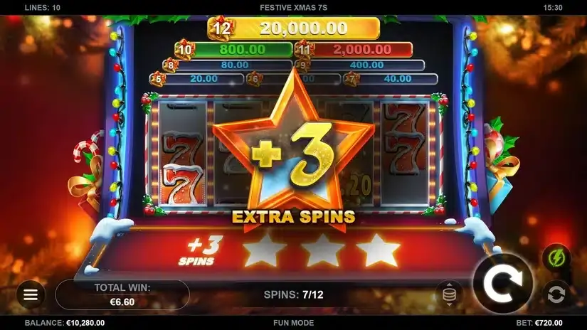 Festive Xmas 7s slot screenshot 4
