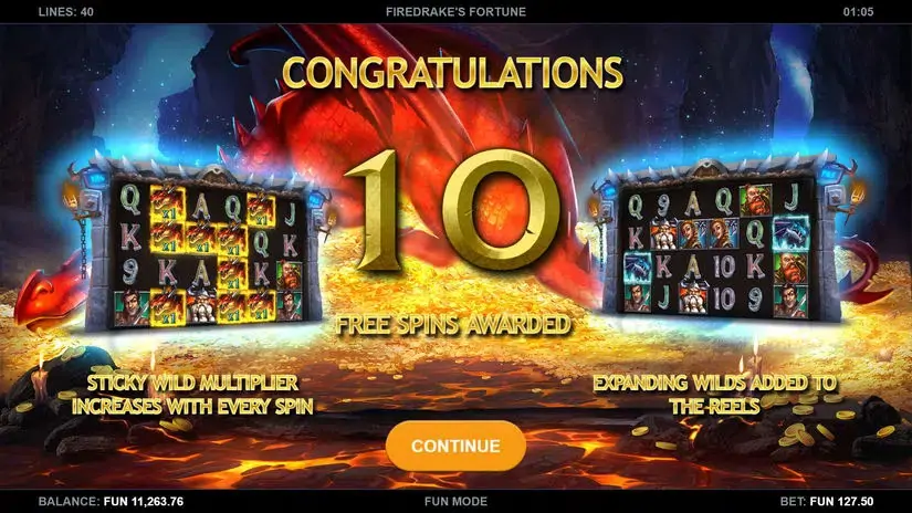 Firedrake’s Fortune slot screenshot 4