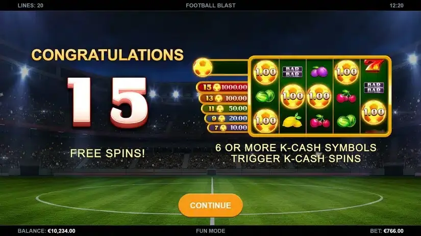 Football Blast slot screenshot 3
