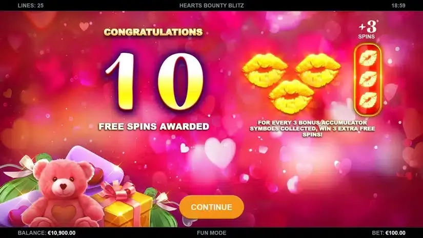 Hearts Bounty Blitz slot screenshot 2