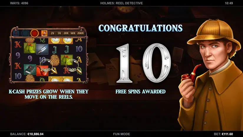 Holmes: Reel Detective slot screenshot 3