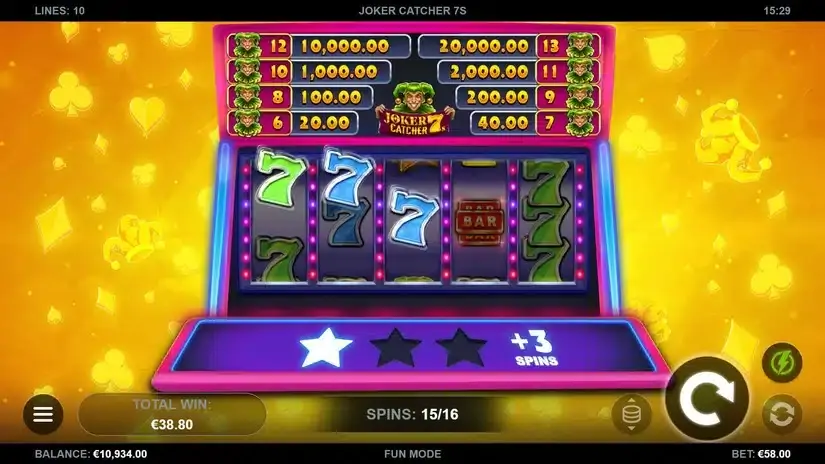 Joker Catcher 7s slot screenshot 