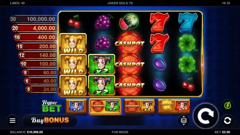 Joker Gold 7s slot screenshot 1