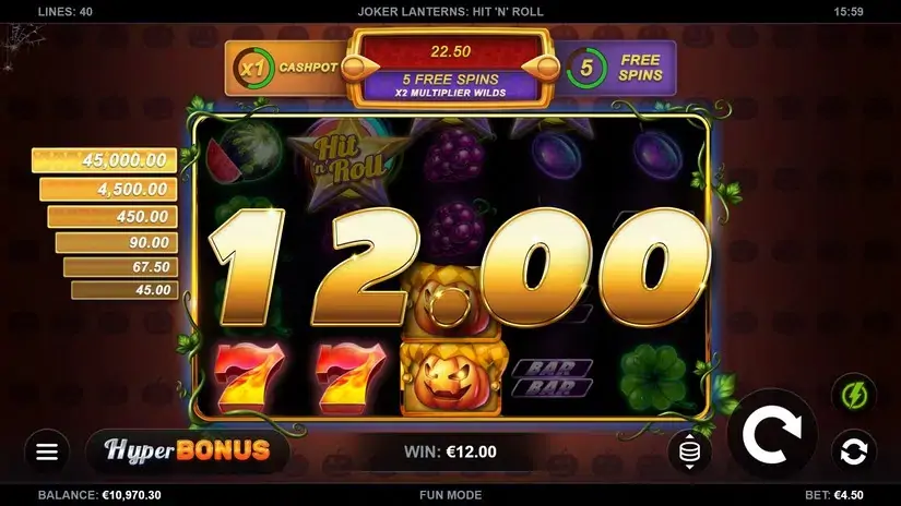Joker Lanterns Hit’N’Roll slot screenshot 3