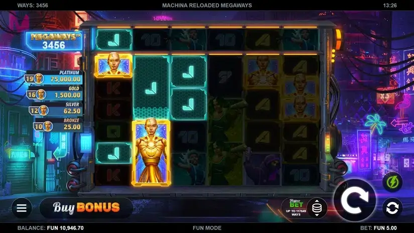Machina Reloaded Megaways slot screenshot 2