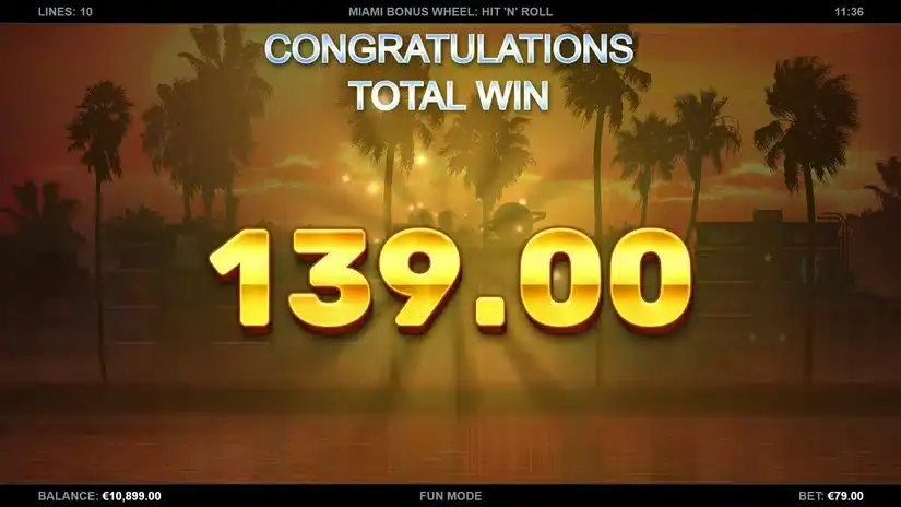 Miami Bonus Wheel Hit ‘n’ Roll slot screenshot 6