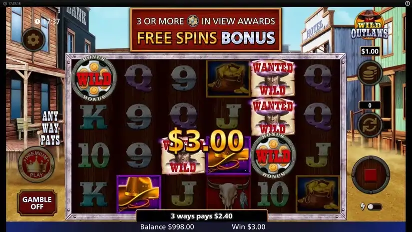 Wild Outlaws slot screenshot 3