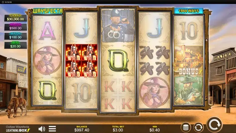 Outlaw Waysfecta slot screenshot 2