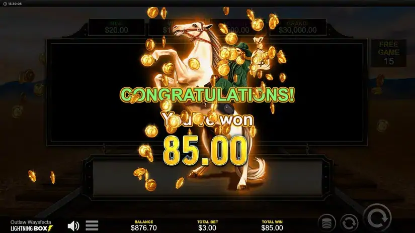 Outlaw Waysfecta slot screenshot 