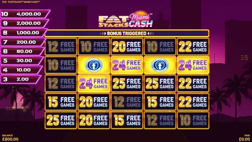 FatStacks Miami Cash slot screenshot 2