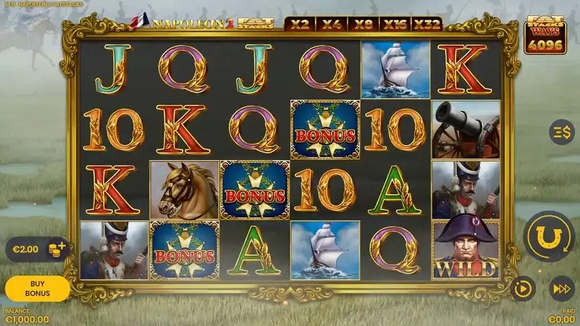 Napoleon 2 FatStacks slot screenshot 2