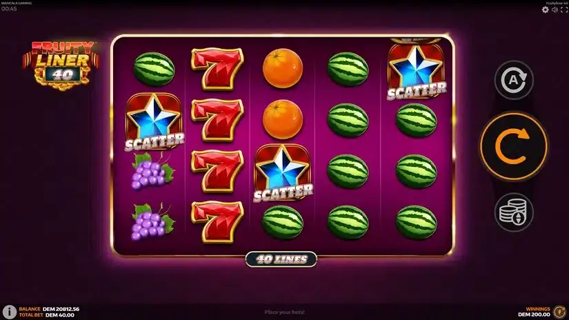 Fruityliner 40 slot screenshot 3