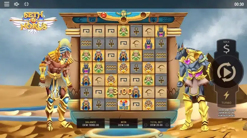 Seth vs Horus slot screenshot 2