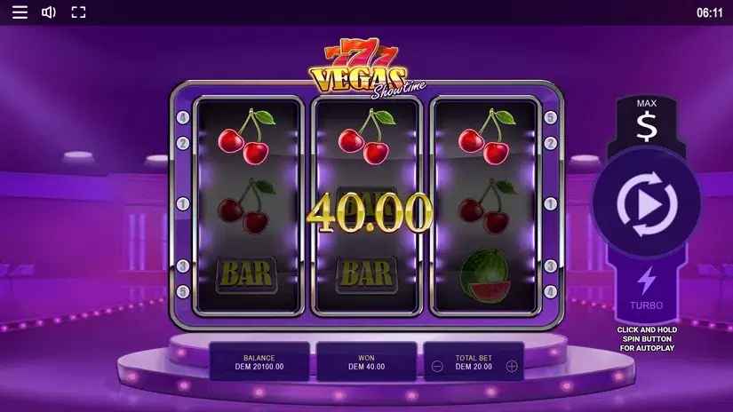 Vegas Showtime slot screenshot 3