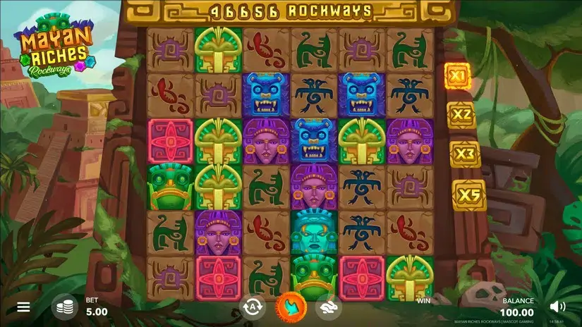 Mayan Riches Rockways slot screenshot 
