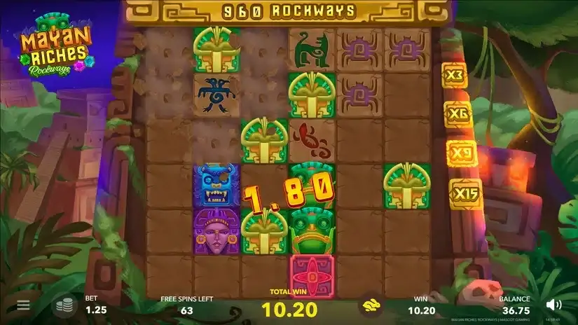Mayan Riches Rockways slot screenshot 4