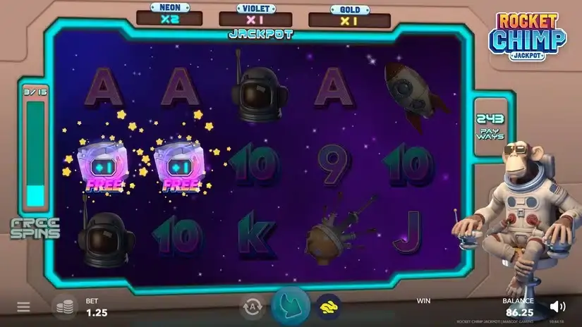 Rocket Chimp Jackpot slot screenshot 2