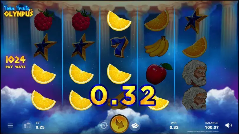 Twin Fruits of Olympus slot screenshot 2