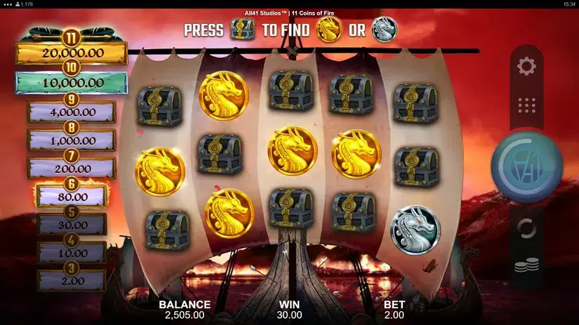 11 Coins of Fire slot screenshot 5