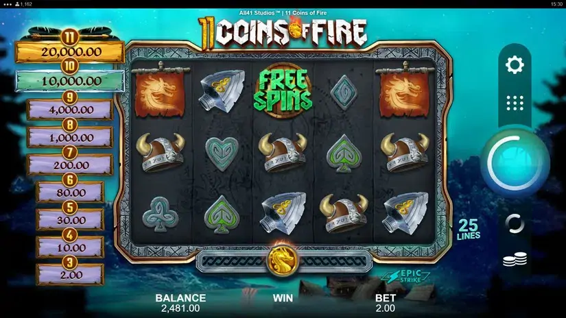11 Coins of Fire slot screenshot 