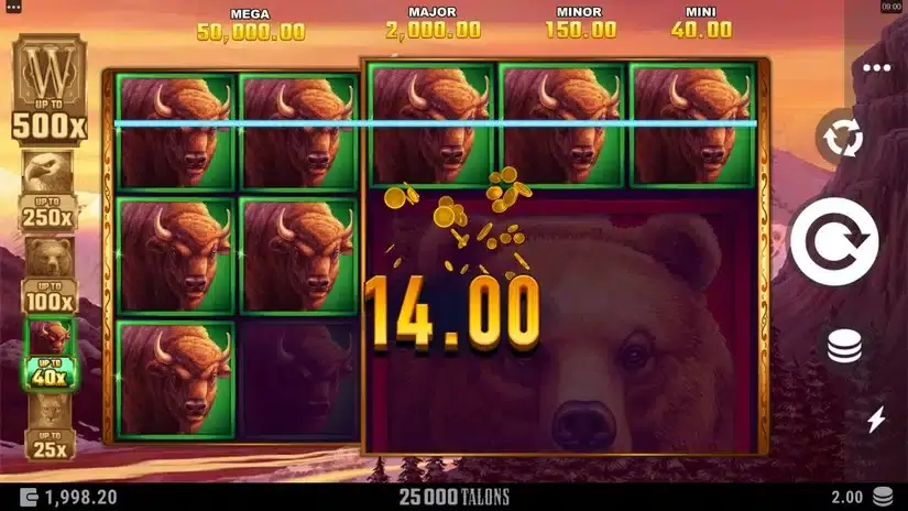 25000 Talons slot screenshot 