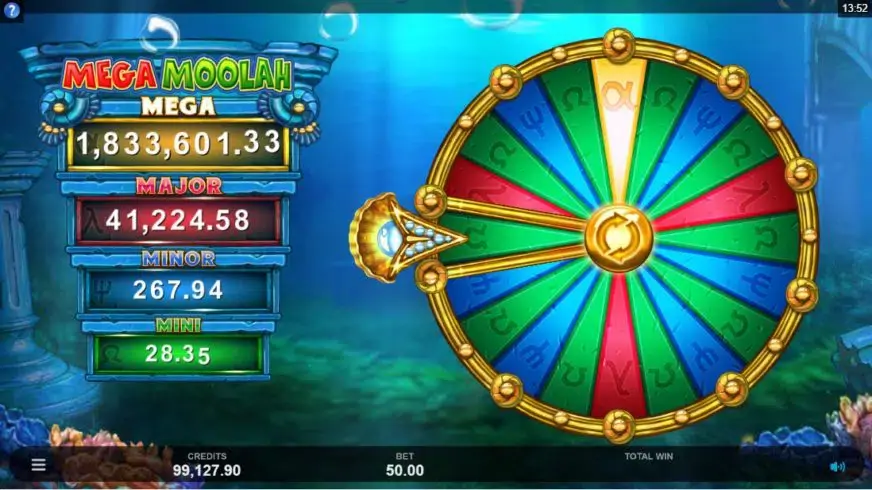 Atlantean Treasures Mega Moolah slot screenshot 