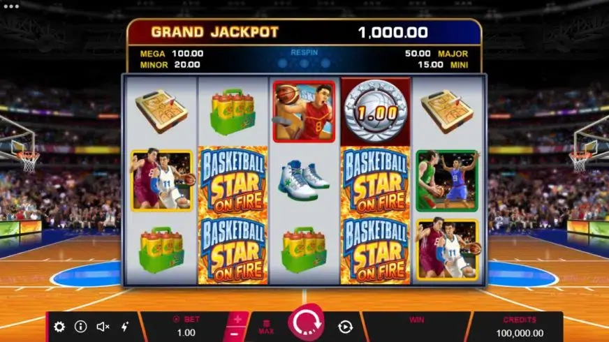 Basketball Star On Fire slot screenshot 