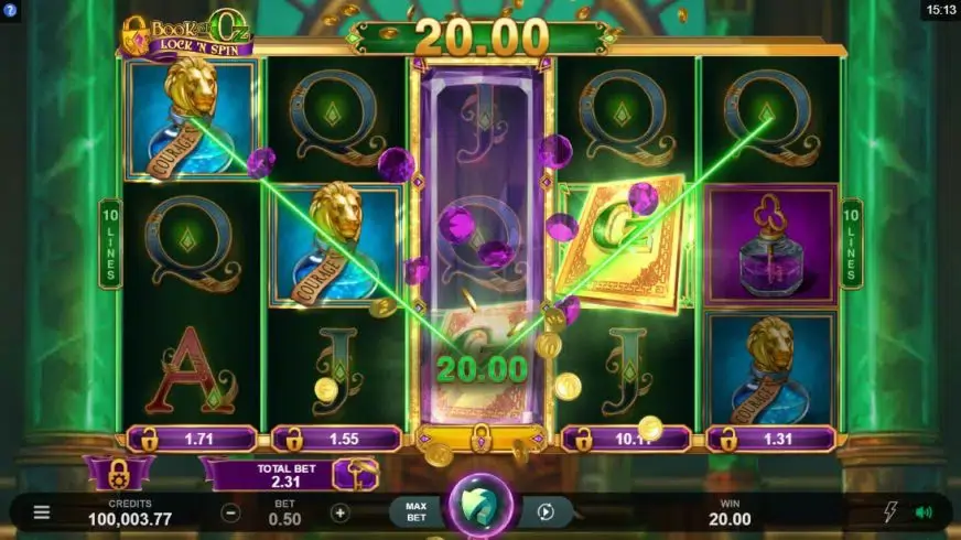 Book of Oz Lock ‘N Spin slot screenshot 2