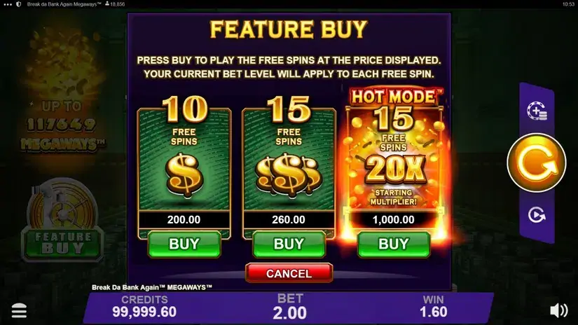 Break Da Bank Again Megaways slot screenshot 3