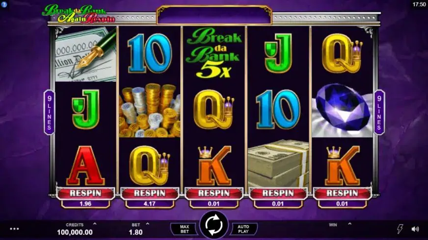Break da Bank Again Respin slot screenshot