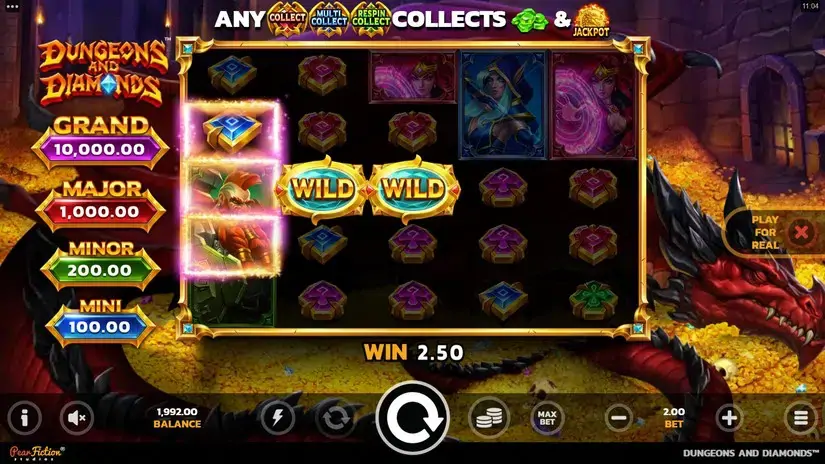 Dungeons and Diamonds slot screenshot 2