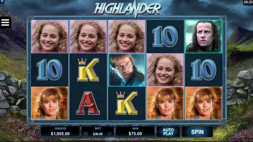 Highlander slot screenshot 2