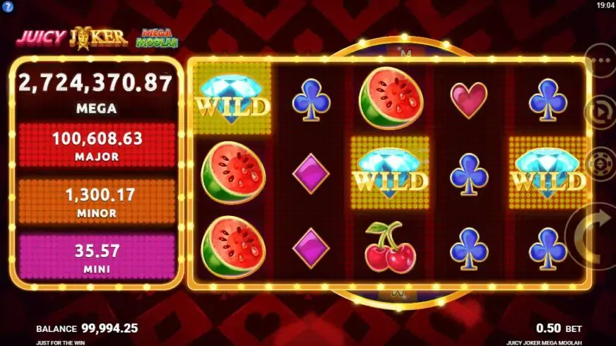 Juicy Joker Mega Moolah slot screenshot 