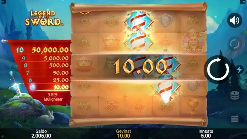 Legend Of The Sword slot screenshot 2