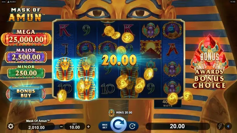 Mask of Amun slot screenshot 2