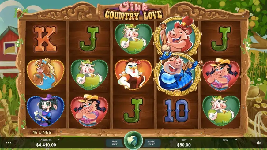 Oink Country Love slot screenshot 