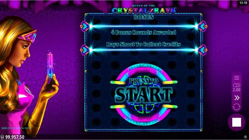 Queen of the Crystal Rays slot screenshot 6