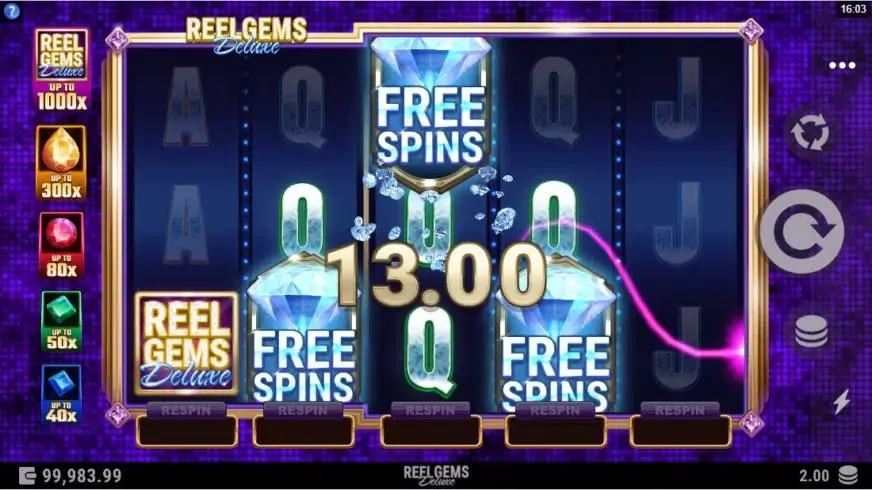 Reel Gems Deluxe slot screenshot 2