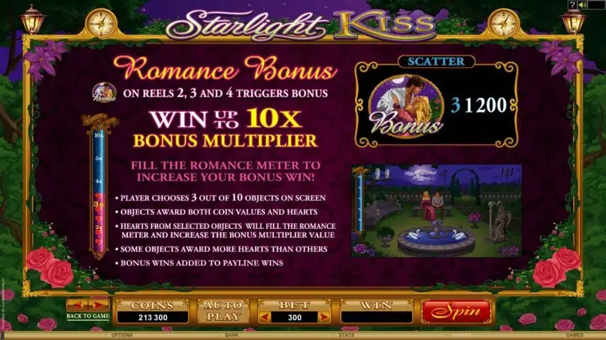 Starlight Kiss slot screenshot
