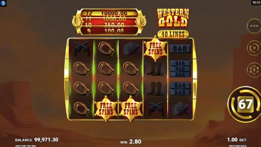Western Gold slot screenshot 3