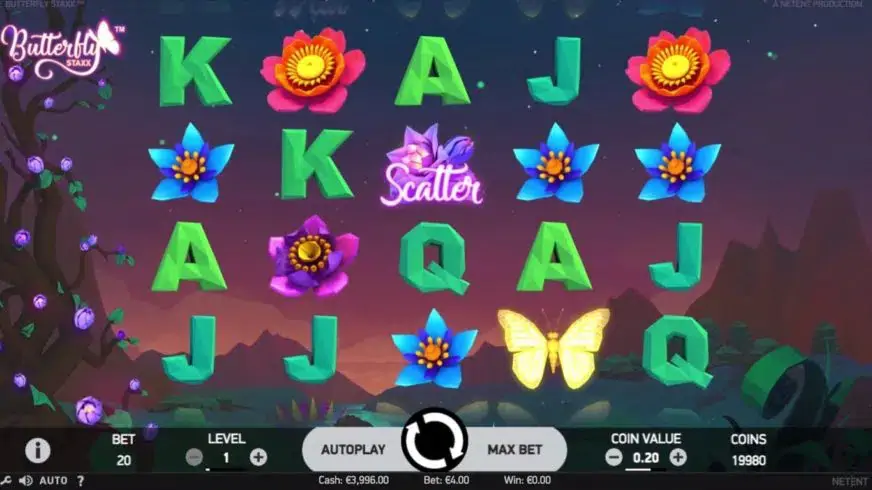 Butterfly Staxx slot screenshot 