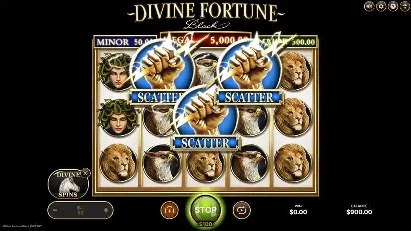 Divine Fortune Black slot screenshot 2