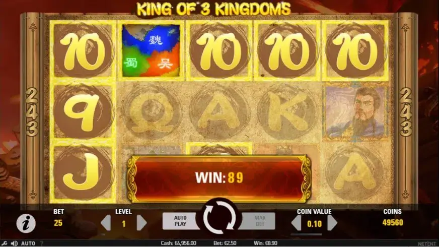 King of 3 Kingdoms slot screenshot 2