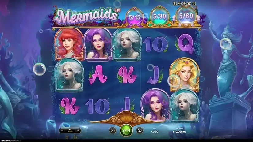 Mermaids slot screenshot 