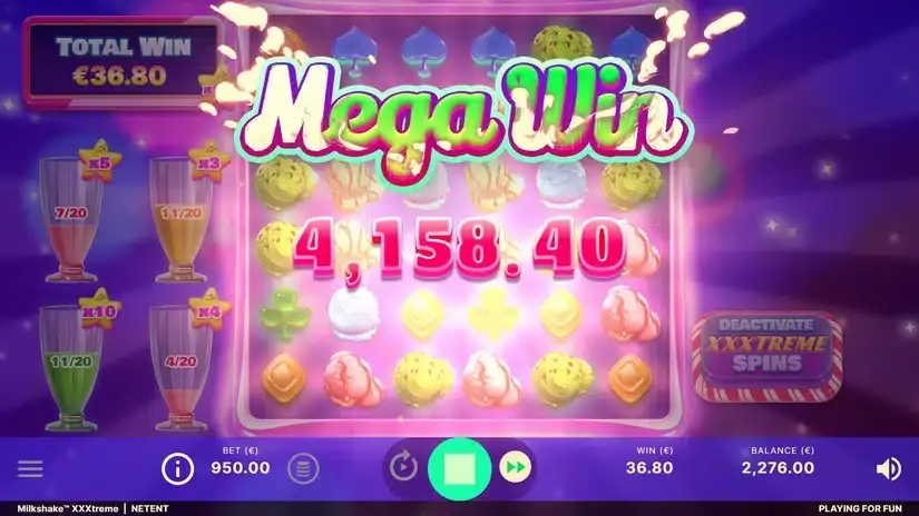 Milkshake XXXtreme slot screenshot 